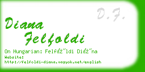 diana felfoldi business card